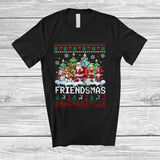 MacnyStore - Friendsmas; Amusing Christmas Santa Reindeer Elf Snowman Gnome Squad; Sweater Family T-Shirt