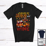 MacnyStore - Fueled By Jesus And Wine, Awesome Thanksgiving Plaid Cross Pumpkin, Drinking Drunker T-Shirt