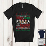 MacnyStore - Full Of Holiday Spirit; Amazing Christmas Sweater Three Santa Bourbon Glasses; Drinking Drunker T-Shirt