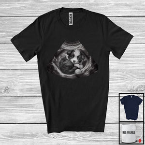 MacnyStore - Funny Ultrasound Scan Border Collie Inside, Adorable Puppy Owner Lover, Family Group T-Shirt