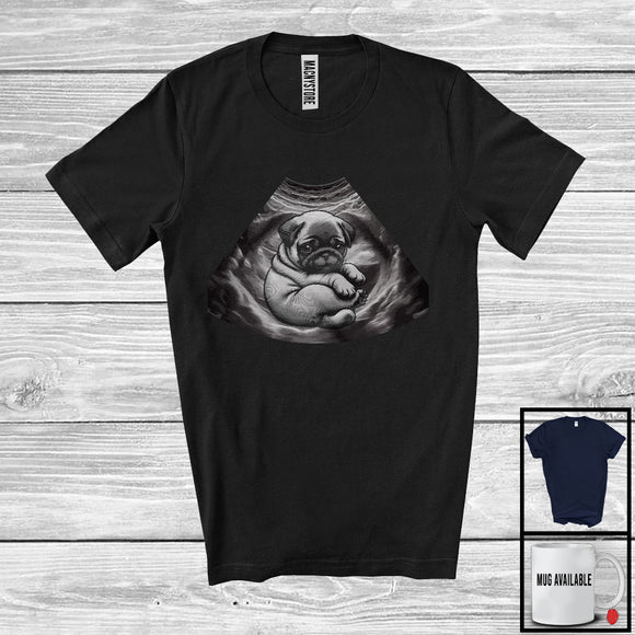 MacnyStore - Funny Ultrasound Scan Pug Inside, Adorable Puppy Owner Lover, Family Group T-Shirt