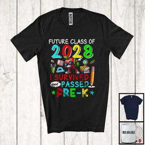 MacnyStore - Future Class Of 2028 I Survived Passed Pre-K, Proud Graduation School Summer, Students T-Shirt