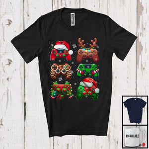 MacnyStore - Game Controllers Collection; Amazing Christmas Reindeer Santa Elf Gaming; X-mas Gamer Squad T-Shirt