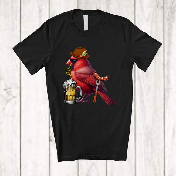 MacnyStore - German Cardinal Bird Drinking Beer; Cheerful Festival Oktoberfest Bird Drunker; Family Group T-Shirt