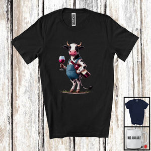 MacnyStore - German Cow Drinking Wine; Humorous Festival Oktoberfest Farm Farmer; Drunker Team T-Shirt