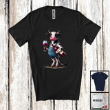 MacnyStore - German Cow Drinking Wine; Humorous Festival Oktoberfest Farm Farmer; Drunker Team T-Shirt