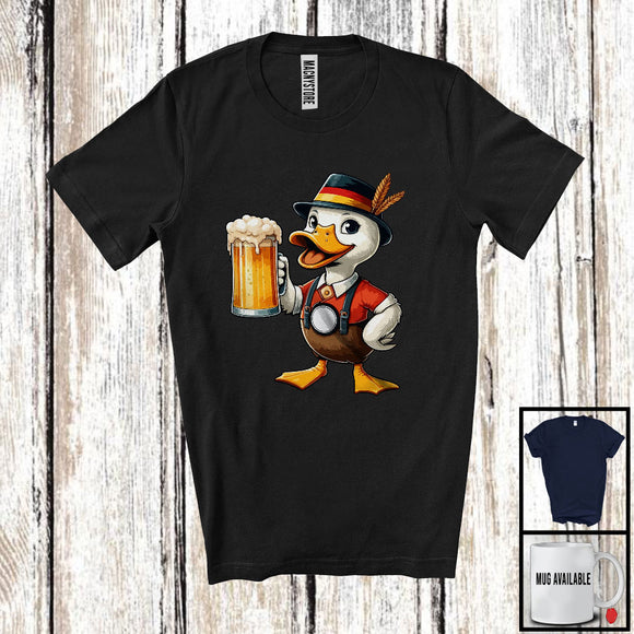 MacnyStore - German Duck Drinking Beer; Humorous Festival Oktoberfest Farm Farmer; Drunker Team T-Shirt