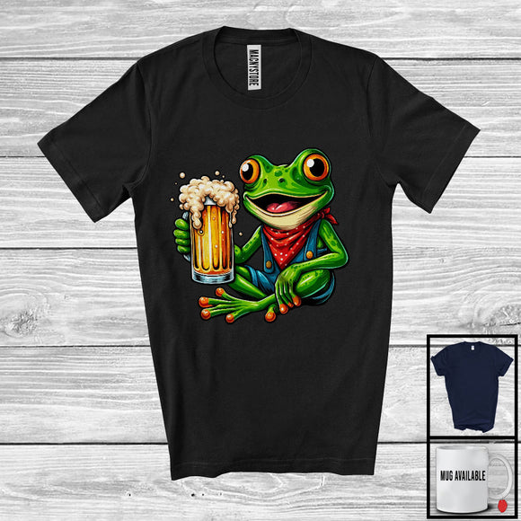 MacnyStore - German Frog Drinking Beer; Joyful Oktoberfest Animal Lover; Matching Family Group T-Shirt