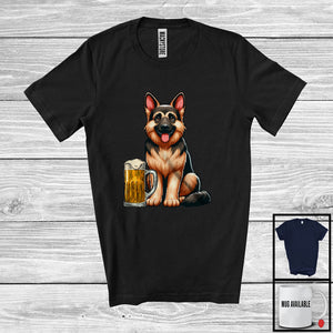 MacnyStore - German German Shepherd Drinking Beer; Joyful Oktoberfest Animal Lover; Matching Family Group T-Shirt