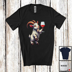 MacnyStore - German Goat Drinking Wine; Humorous Festival Oktoberfest Farm Farmer; Drunker Team T-Shirt