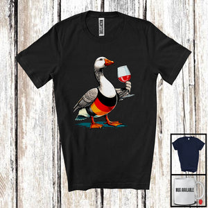 MacnyStore - German Goose Drinking Wine; Humorous Festival Oktoberfest Farm Farmer; Drunker Team T-Shirt