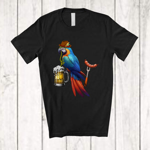 MacnyStore - German Macaw Drinking Beer; Cheerful Festival Oktoberfest Bird Drunker; Family Group T-Shirt