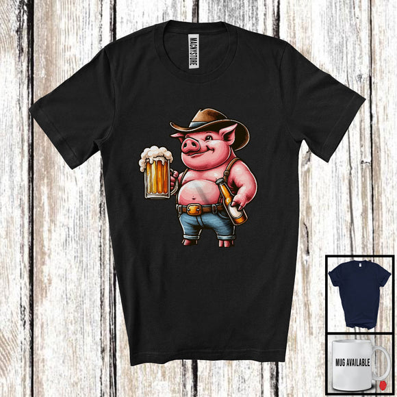 MacnyStore - German Pig Drinking Beer; Humorous Festival Oktoberfest Farm Farmer; Drunker Team T-Shirt