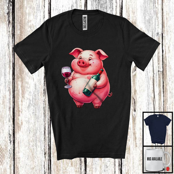 MacnyStore - German Pig Drinking Wine; Humorous Festival Oktoberfest Farm Farmer; Drunker Team T-Shirt