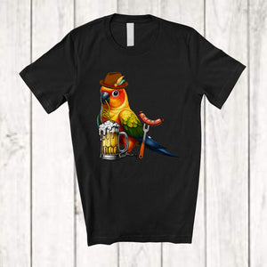 MacnyStore - German Sun Conure Drinking Beer; Cheerful Festival Oktoberfest Bird Drunker; Family Group T-Shirt