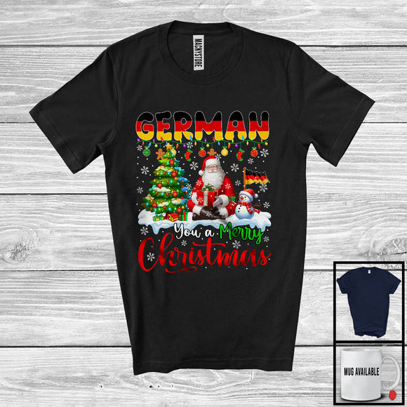 MacnyStore - German You A Merry Christmas; Fantastic X-mas Tree Santa German Flag Snowman; Family Group T-Shirt