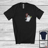 MacnyStore - Ghost Boo Playing Tennis; Awesome Halloween Costume Pocket; Sport Player Team T-Shirt