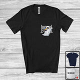 MacnyStore - Ghost Boo Playing Volleyball; Awesome Halloween Costume Pocket; Sport Player Team T-Shirt