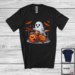 MacnyStore - Ghost Playing Drum; Awesome Halloween Boo Ghost; Musical Instruments Player Group T-Shirt