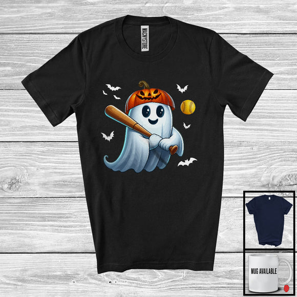 MacnyStore - Ghost Playing Softball, Scary Halloween Costume Softball Player Playing Lover, Sport Team T-Shirt