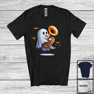 MacnyStore - Ghost Playing Tuba; Awesome Halloween Boo Ghost; Musical Instruments Player Group T-Shirt