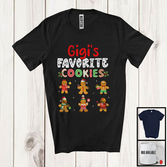 MacnyStore - Gigi's Favorite Cookies; Adorable Christmas Six Gingerbreads; X-mas Pajamas Family Group T-Shirt