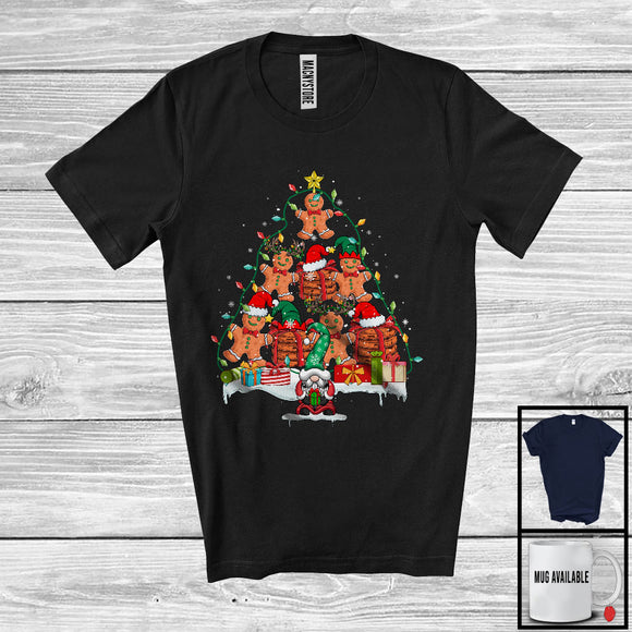 MacnyStore - Gingerbread Cookie Christmas Tree Lights; Humorous X-mas Baking Lover; Baker Group T-Shirt