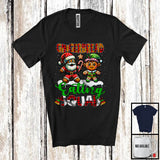 MacnyStore - Gingerbread Eating Squad; Amazing Christmas Family Santa Elf Gingerbread; Plaid Baking Baker T-Shirt