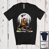 MacnyStore - Gingerbread Man Riding Sloth; Joyful Christmas Moon Animal Lover; Snowing Around T-Shirt