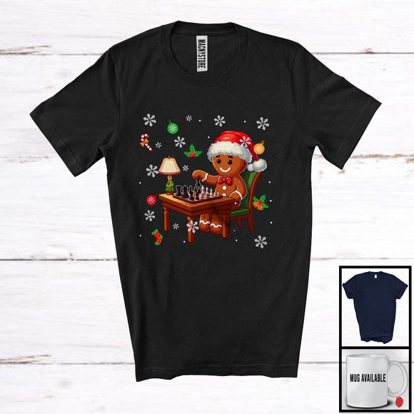 MacnyStore - Gingerbread Playing Chess; Awesome Christmas Santa Gingerbread; Sport Player Baker T-Shirt