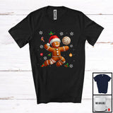 MacnyStore - Gingerbread Playing Volleyball; Awesome Christmas Santa Gingerbread; Sport Player Baker T-Shirt