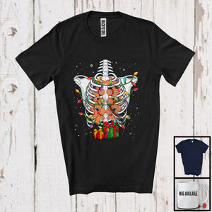 MacnyStore - Gingerbread Rib Cage; Awesome Christmas Lights Skeleton X-Ray; Gingerbread Snow Family T-Shirt