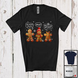 MacnyStore - Gingerbreads Saying Conversation; Humorous Christmas Lights Three Gingerbreads; Baking Baker T-Shirt