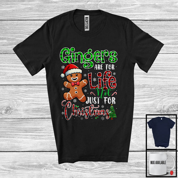 MacnyStore - Gingers Are For Life; Wonderful Christmas Santa Gingerbread Plaid; Baker Baking Family T-Shirt