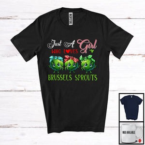 MacnyStore - Girl Who Loves Brussels Sprouts; Lovely Christmas Three Brussels Sprouts; X-mas Vegan Lover T-Shirt