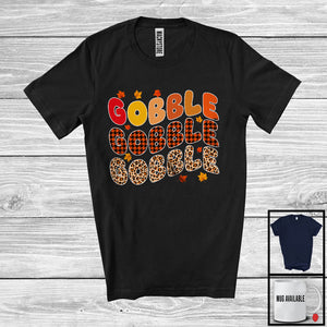 MacnyStore - Gobble Gobble; Wonderful Thanksgiving Orange Leopard Plaid Turkey Sound; Family Group T-Shirt