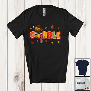 MacnyStore - Gobble; Awesome Thanksgiving Turkey Squad; Autumn Fall Leaves Matching Family Group T-Shirt