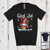 MacnyStore - God Jul; Wonderful Christmas Lights Gnome Norwegian Swedish; Snow Around Family Group T-Shirt