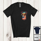 MacnyStore - Golden Retriever in American Flag Pocket, Adorable 4th Of July Golden Retriever Owner, Patriotic T-Shirt