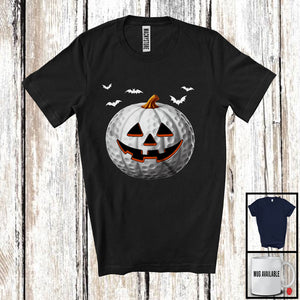 MacnyStore - Golf Pumpkin Face, Humorous Halloween Costume Golf Player Team, Sport Playing T-Shirt