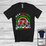 MacnyStore - Good Day To Ride Bicycle; Fantastic Christmas Three Santa Riding Bicycle; X-mas Rainbow T-Shirt