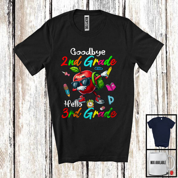 MacnyStore - Goodbye 2nd Grade Hello 3rd Grade, Joyful Back To School Dabbing Apple, Students Teacher T-Shirt