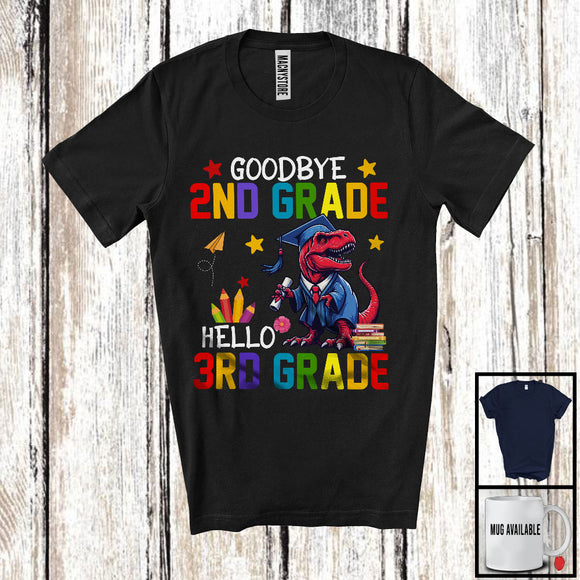 MacnyStore - Goodbye 2nd Grade Hello 3rd Grade, Lovely Summer Vacation T-Rex Lover, Students Graduate T-Shirt