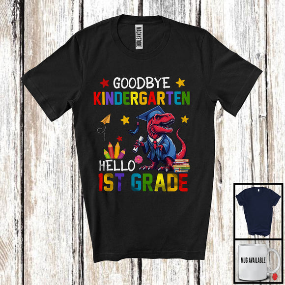 MacnyStore - Goodbye Kindergarten Hello 1st Grade, Lovely Summer Vacation T-Rex Lover, Students Graduate T-Shirt