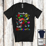 MacnyStore - Goodbye Pre-K Hello Kindergarten, Joyful Back To School Dabbing Apple, Students Teacher T-Shirt