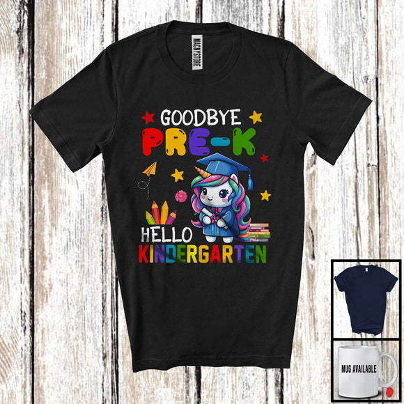 MacnyStore - Goodbye Pre-K Hello Kindergarten, Lovely Summer Vacation Unicorn Lover, Students Graduate T-Shirt