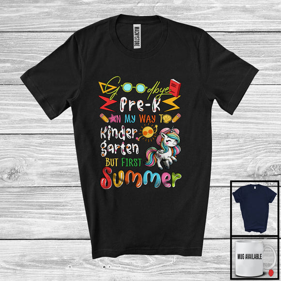 MacnyStore - Goodbye Pre-K Way To Kindergarten, Adorable First Summer Vacation Unicorn, Students Teacher T-Shirt