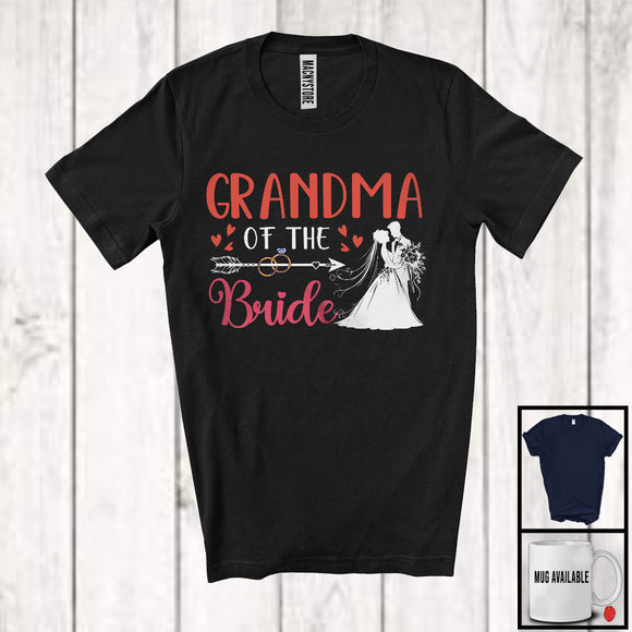 MacnyStore - Grandma Of Bride, Lovely Mother's Day Wedding Couple Lover Rings Hearts, Family Group T-Shirt