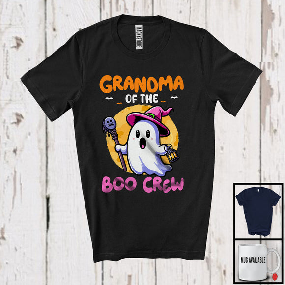 MacnyStore - Grandma Of The Boo Crew, Lovely Halloween Costume Witch Boo Ghost, Matching Family Group T-Shirt