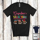 MacnyStore - Grandma's Little Shits, Humorous Mother's Day Granddaughter Grandson, Hearts Family Group T-Shirt